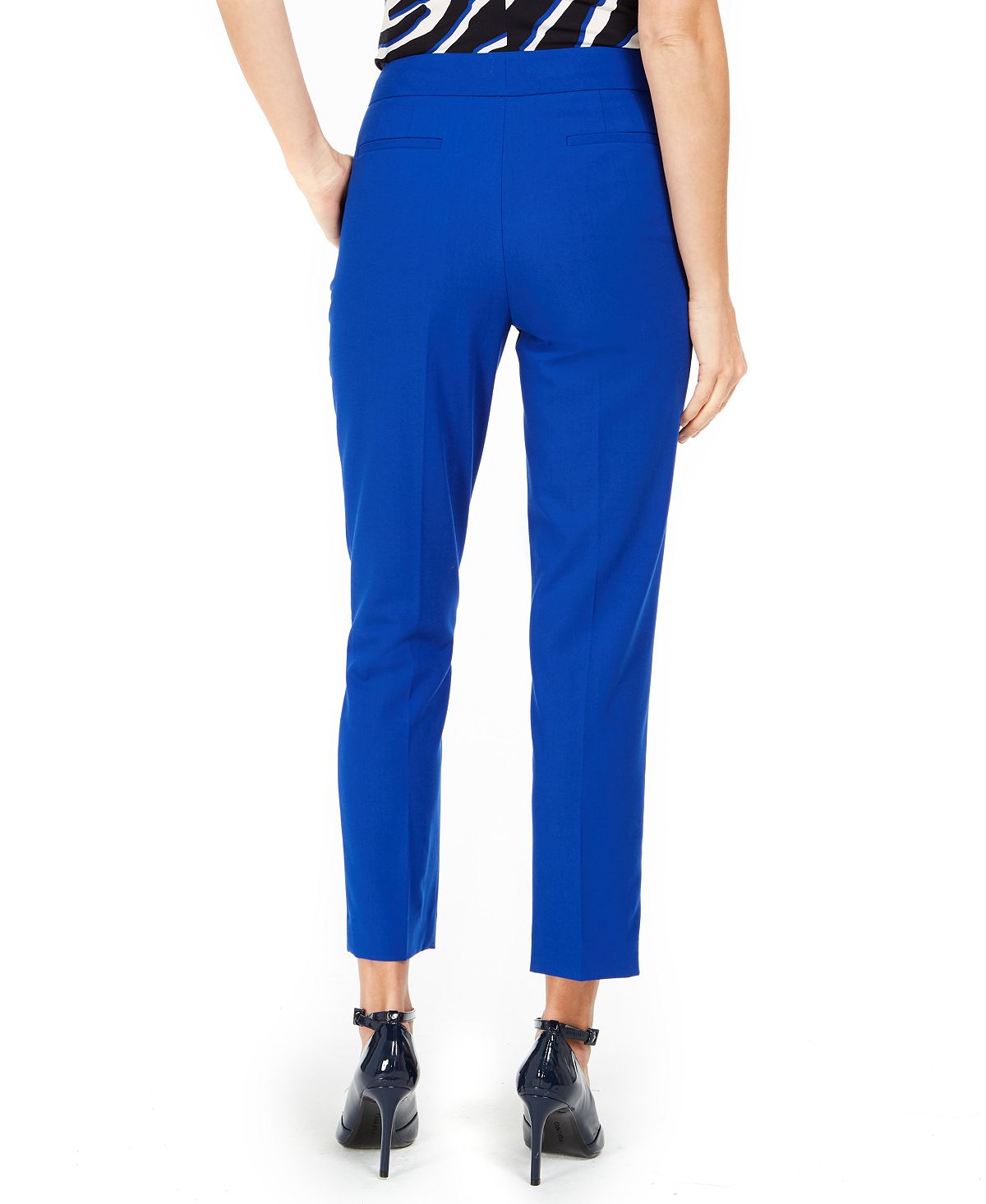 Calça social feminina Calvin Klein reta azul tamanho 10P