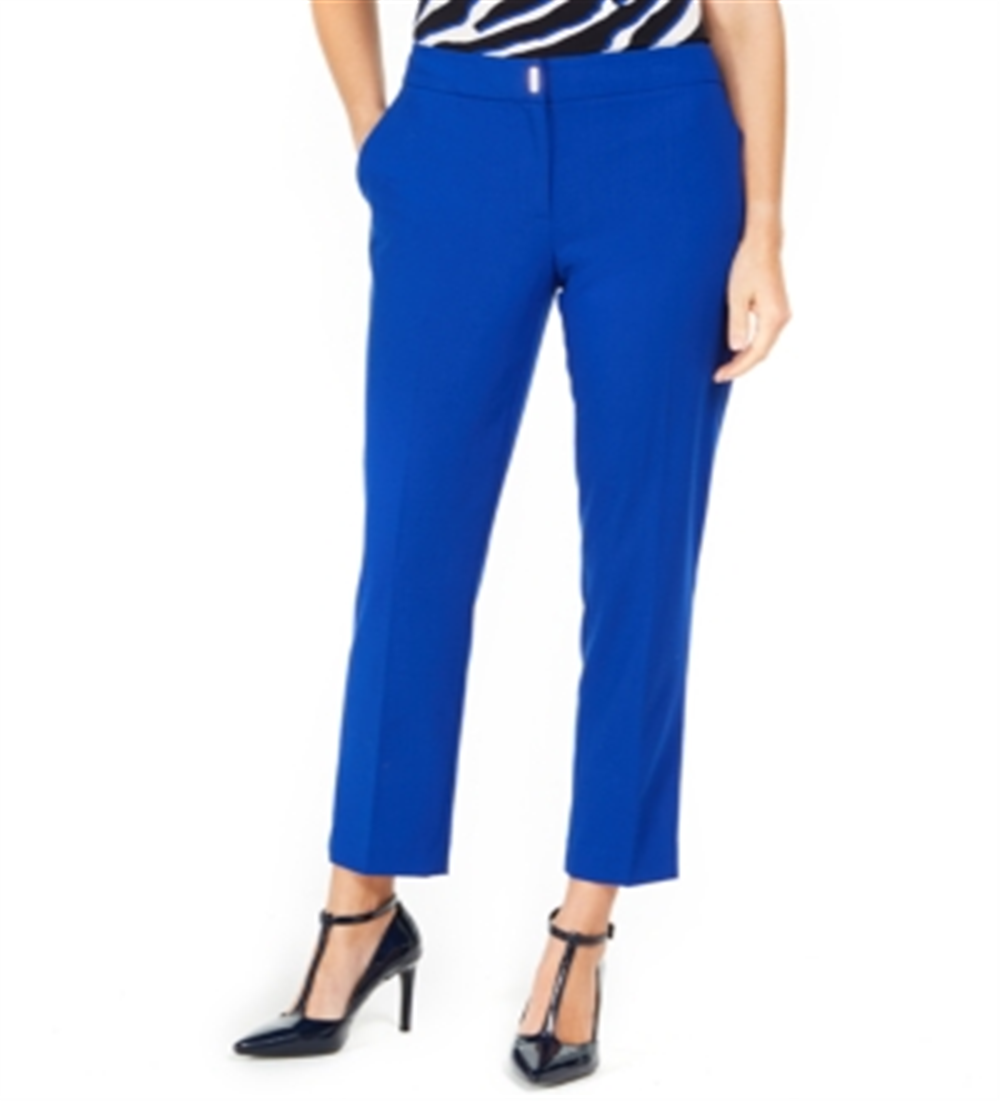Calça social feminina Calvin Klein reta azul tamanho 10P