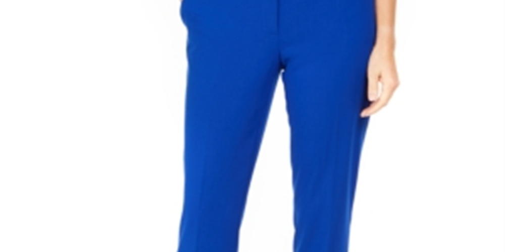 Calça social feminina Calvin Klein reta azul tamanho 10P