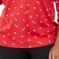 Karen Scott Blusa Feminina Plus com Estampa Glitter e Gola Alta Vermelha Tamanho 0X