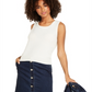 Suéter de cashmere sem mangas feminino Charter Club, branco, tamanho extragrande