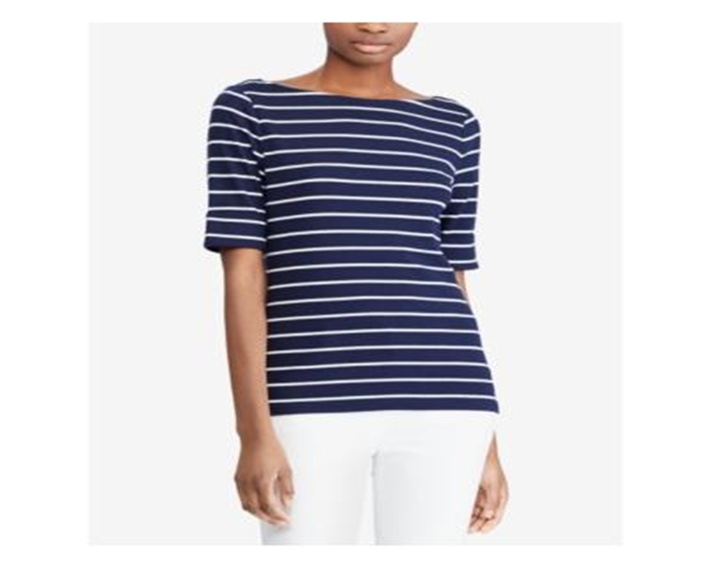 Blusa Ralph Lauren Feminina Stretch com Decote Canoa Azul Tamanho GG