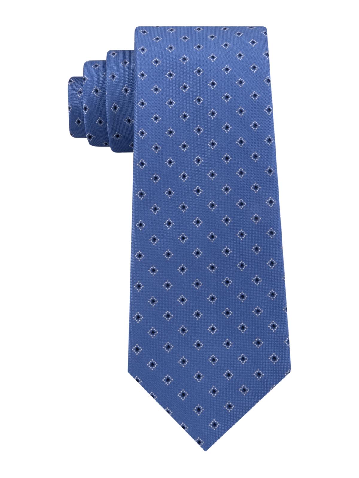 Gravata profissional de seda pura bicolor masculina Michael Kors, azul, tamanho regular