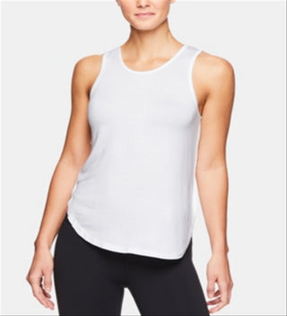 Regata feminina Gaiam Gianna com recorte nas costas, preta, tamanho grande