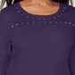 Karen Scott Top Feminino Decote Redondo com Tachas Roxo Tamanho Médio