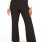 Calça feminina Calvin Klein com fenda larga, preta, tamanho 16W
