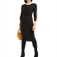Vestido de coquetel midi com frente torcida Bar III feminino, preto, tamanho pequeno