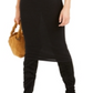 Vestido de coquetel midi com frente torcida Bar III feminino, preto, tamanho pequeno