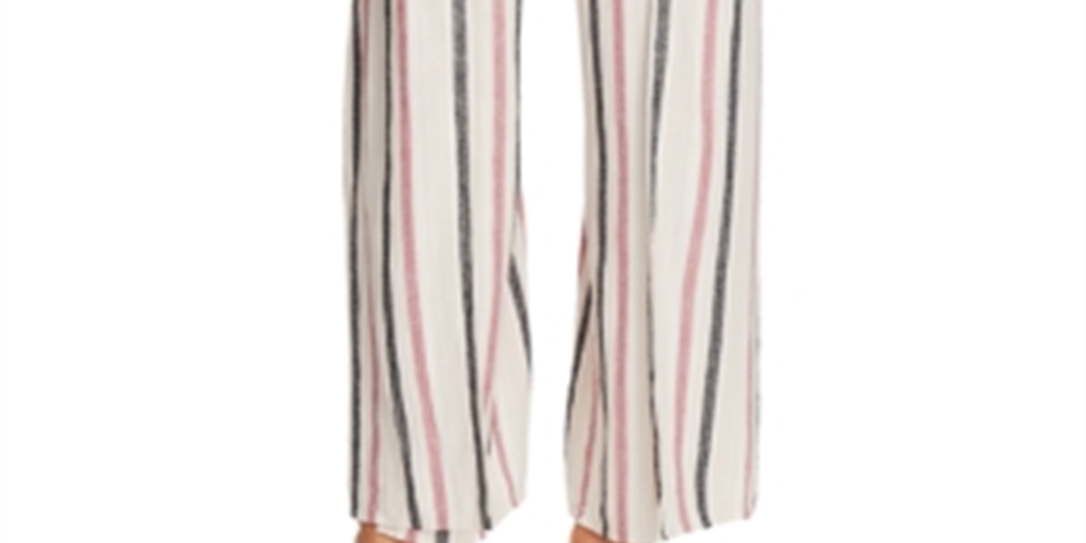 Calça feminina listrada Vince Camuto Canyon Linen Blend, rosa, tamanho médio
