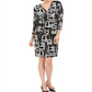 Vestido feminino estampado com zíper frontal, preto, tamanho extragrande, da coleção JM