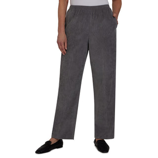 Alfred Dunner Women's Pull on Classic Fit Corduroy Pants Gray Size 6P