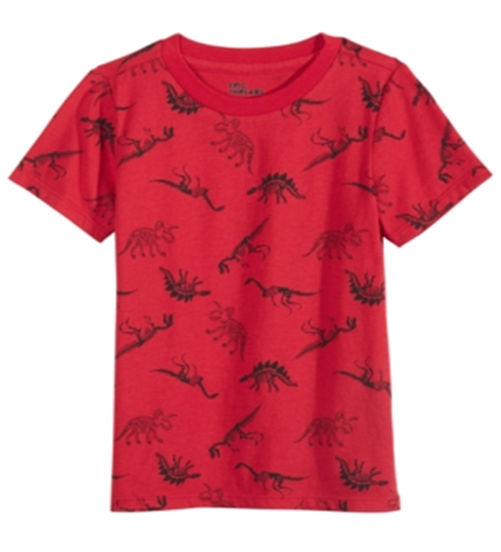 Camiseta infantil masculina Epic Threads Tossed Dino vermelha tamanho 4T