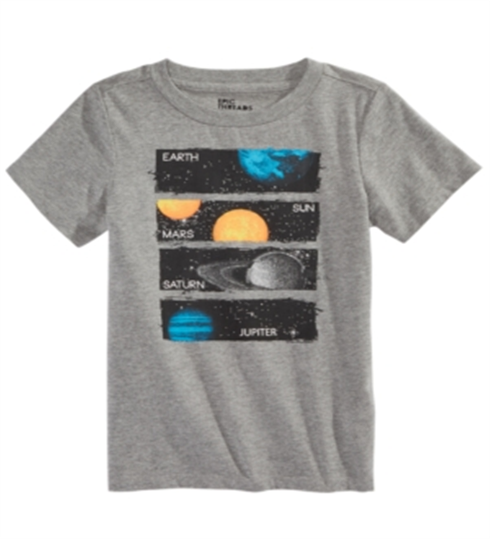 Camiseta Planeta Infantil Epic Threads Cinza Tamanho 5
