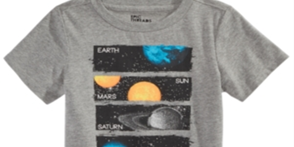 Camiseta Planeta Infantil Epic Threads Cinza Tamanho 5