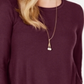 Suéter plissado alto e baixo feminino Style &amp; Co, roxo, tamanho PP