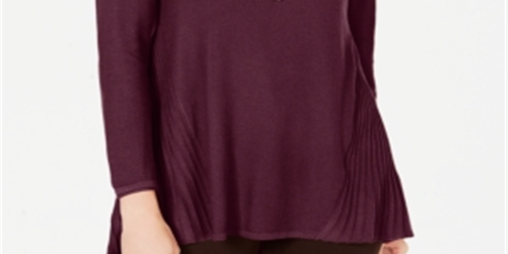 Suéter plissado alto e baixo feminino Style &amp; Co, roxo, tamanho PP