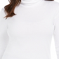 Camiseta feminina de gola alta Pima Charter Club, branca, tamanho XX-G