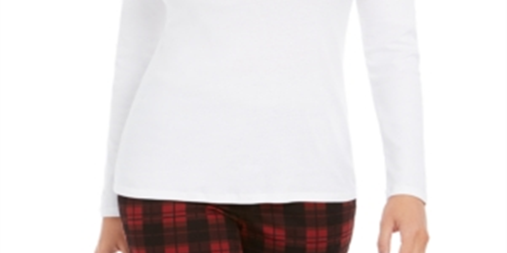 Camiseta feminina de gola alta Pima Charter Club, branca, tamanho XX-G