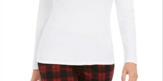 Camiseta feminina de gola alta Pima Charter Club, branca, tamanho XX-G