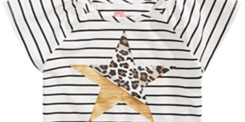 Camiseta listrada infantil Epic Threads para meninas, tamanho 3T, branca