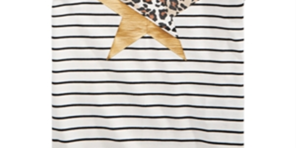 Camiseta listrada infantil Epic Threads para meninas, tamanho 3T, branca