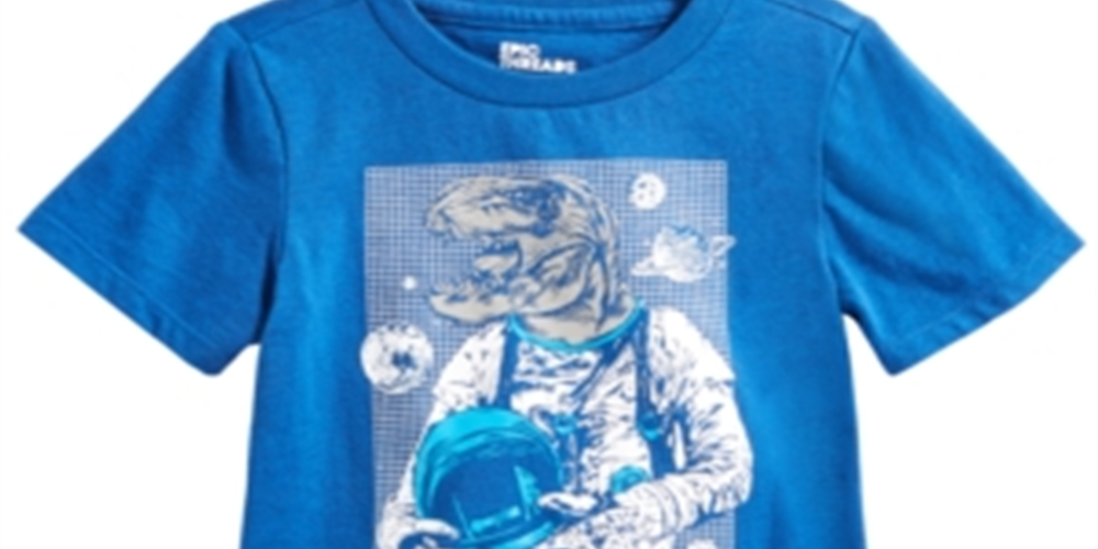 Camiseta infantil Epic Threads Space Dino para meninos, azul, tamanho 2T