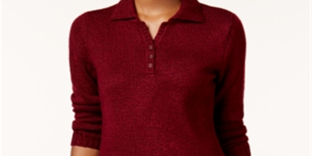 Karen Scott Suéter Feminino com Botões Marmorizados Vermelho Tamanho XX-G