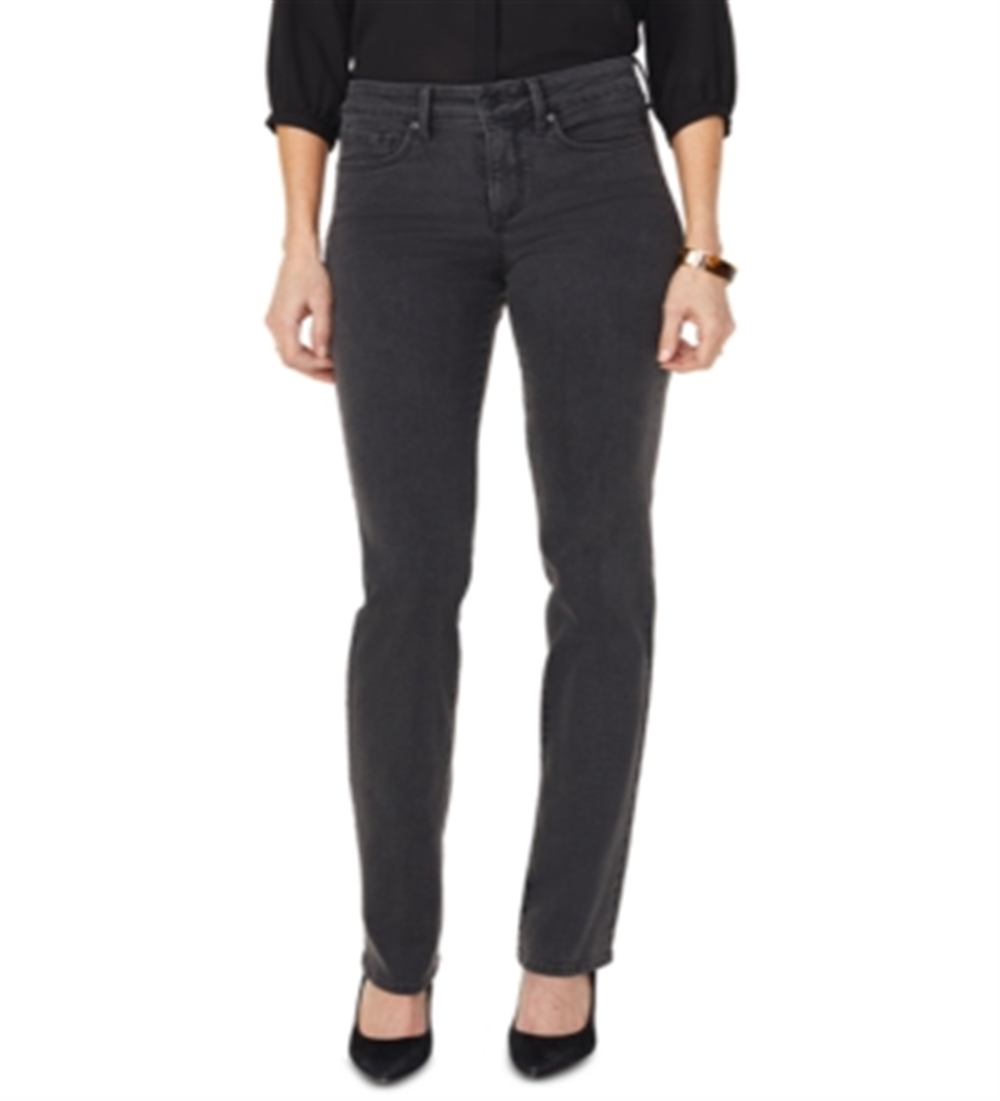 Calça jeans reta feminina NYDJ Marilyn - preta, tamanho 18
