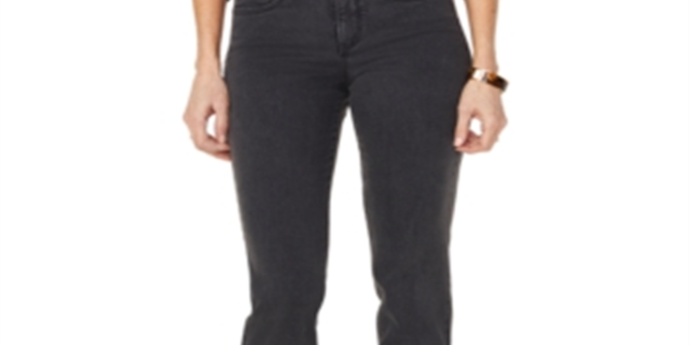 Calça jeans reta feminina NYDJ Marilyn - preta, tamanho 18