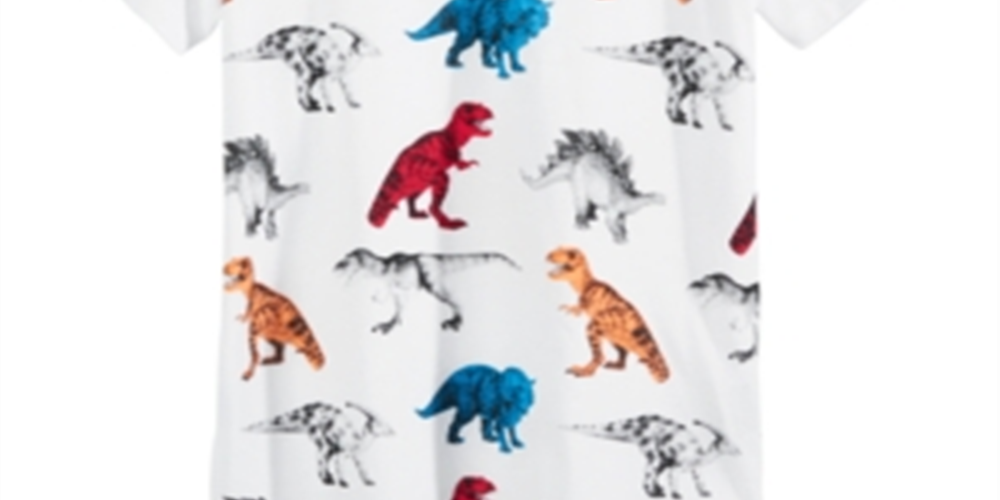 Camiseta infantil Epic Threads Little Threads Dino branca tamanho 5