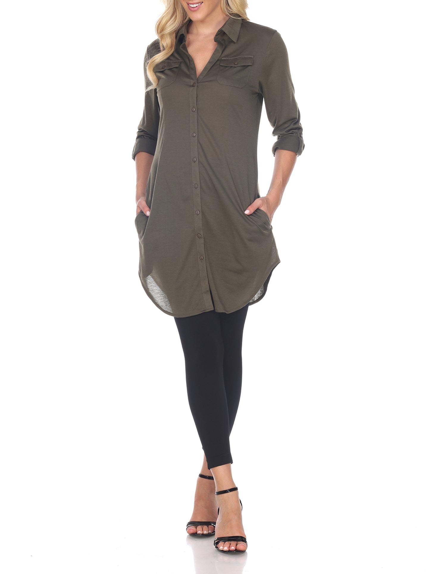 Túnica elástica Lola feminina White Mark, verde, tamanho G