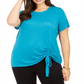 Blusa Plus Size Pregueada Feminina INC International Concepts Verde Tamanho 0X