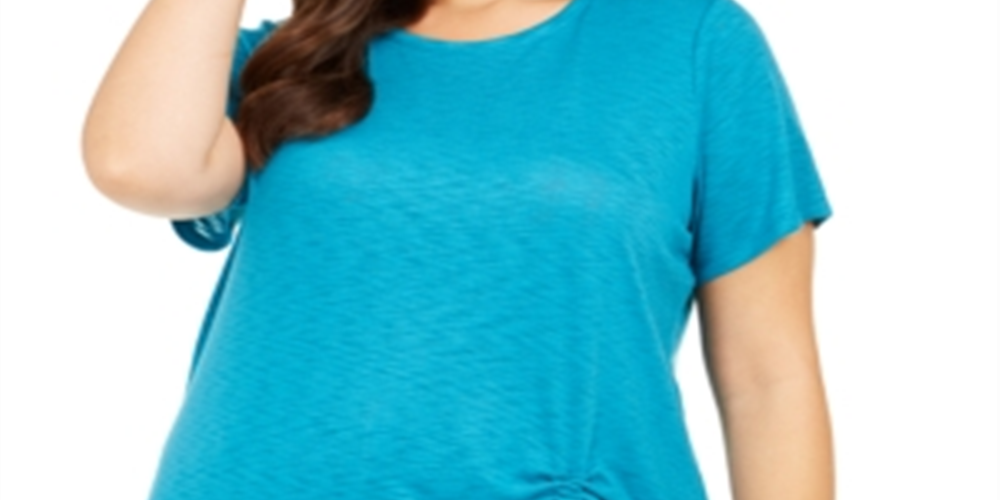 Blusa Plus Size Pregueada Feminina INC International Concepts Verde Tamanho 0X