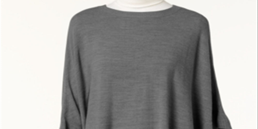 Poncho assimétrico com babados Karen Scott feminino, cinza, tamanho G/GG