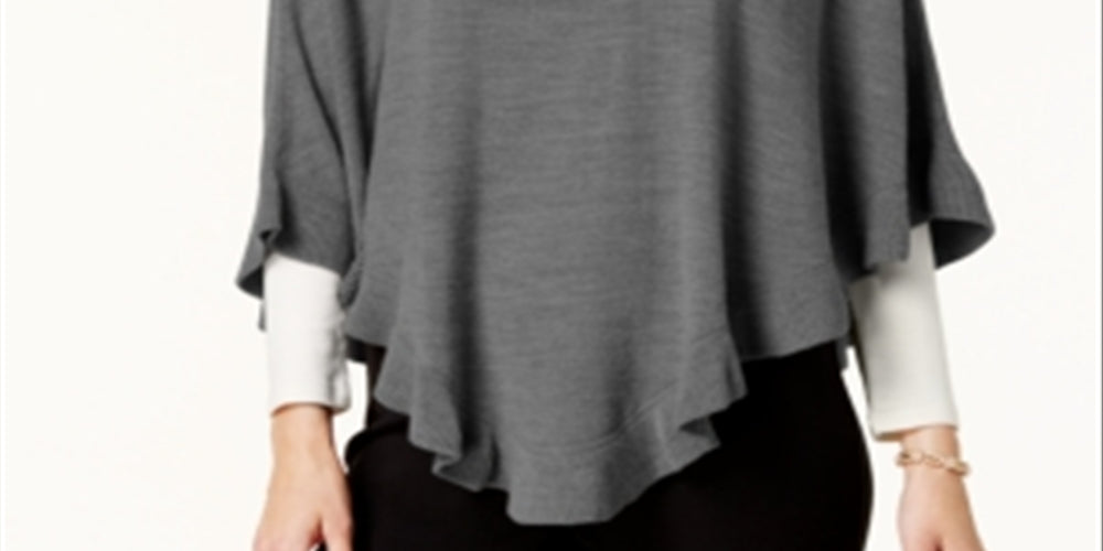 Poncho assimétrico com babados Karen Scott feminino, cinza, tamanho G/GG
