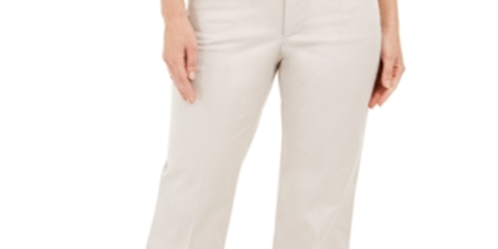 Calça feminina reta e cropped Charter Club, marrom, tamanho 18