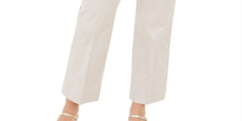 Calça feminina reta e cropped Charter Club, marrom, tamanho 18