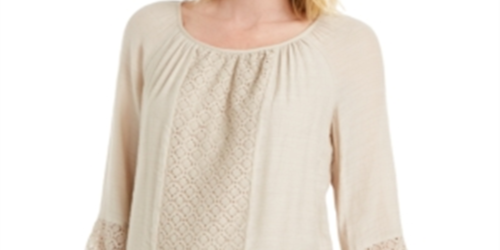 JM Collection Top Feminino de Renda Sólida Marrom Tamanho X-S