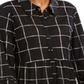 Camisa de malha com estampa de janela e painéis feminina Style &amp; Co, preta, tamanho médio