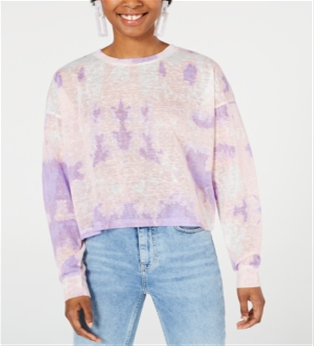 Camisa de manga comprida tie-dye Say What? Junior, rosa, tamanho G