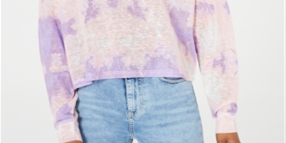Camisa de manga comprida tie-dye Say What? Junior, rosa, tamanho G