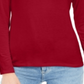 Blusa feminina estilo &amp; co com gola falsa vermelha tamanho pequeno