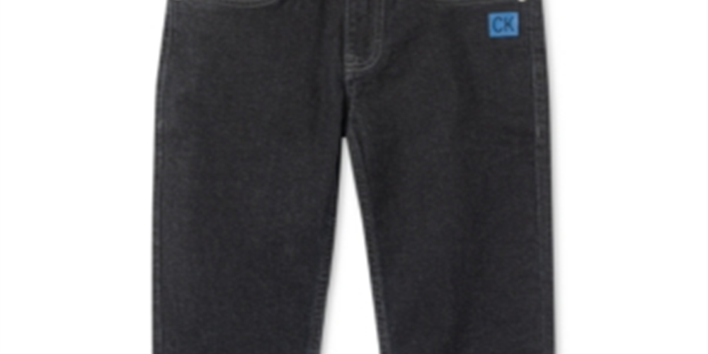 Calça jeans Calvin Klein Boy's Hampton Rinse Logo Cuff Straight Leg Azul Tamanho 16