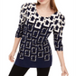 Túnica estampada feminina Alfani azul tamanho pequeno pequeno