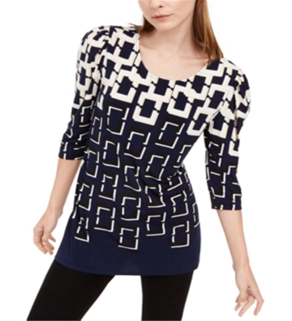 Túnica estampada feminina Alfani azul tamanho pequeno pequeno