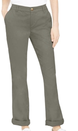 Calça Chino Bootcut de Algodão Feminina Style &amp; Co Verde Tamanho 10