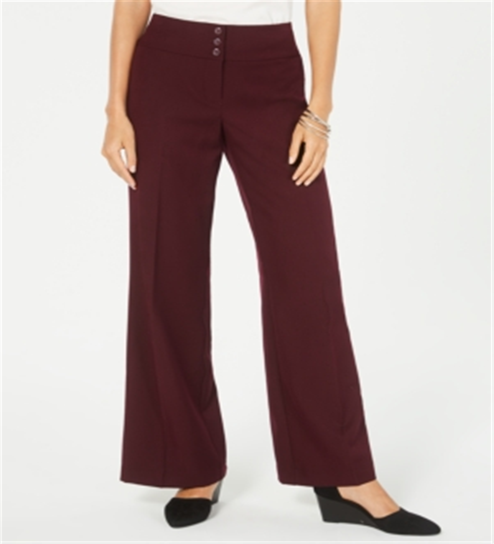 Calça feminina elástica de perna larga estilo &amp; co, vermelha, tamanho 6