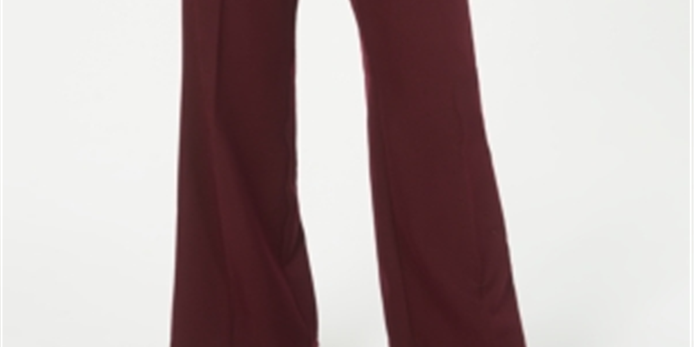 Calça feminina elástica de perna larga estilo &amp; co, vermelha, tamanho 6