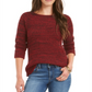 Suéter feminino de gola redonda mesclado estilo &amp; co, vermelho, tamanho pequeno