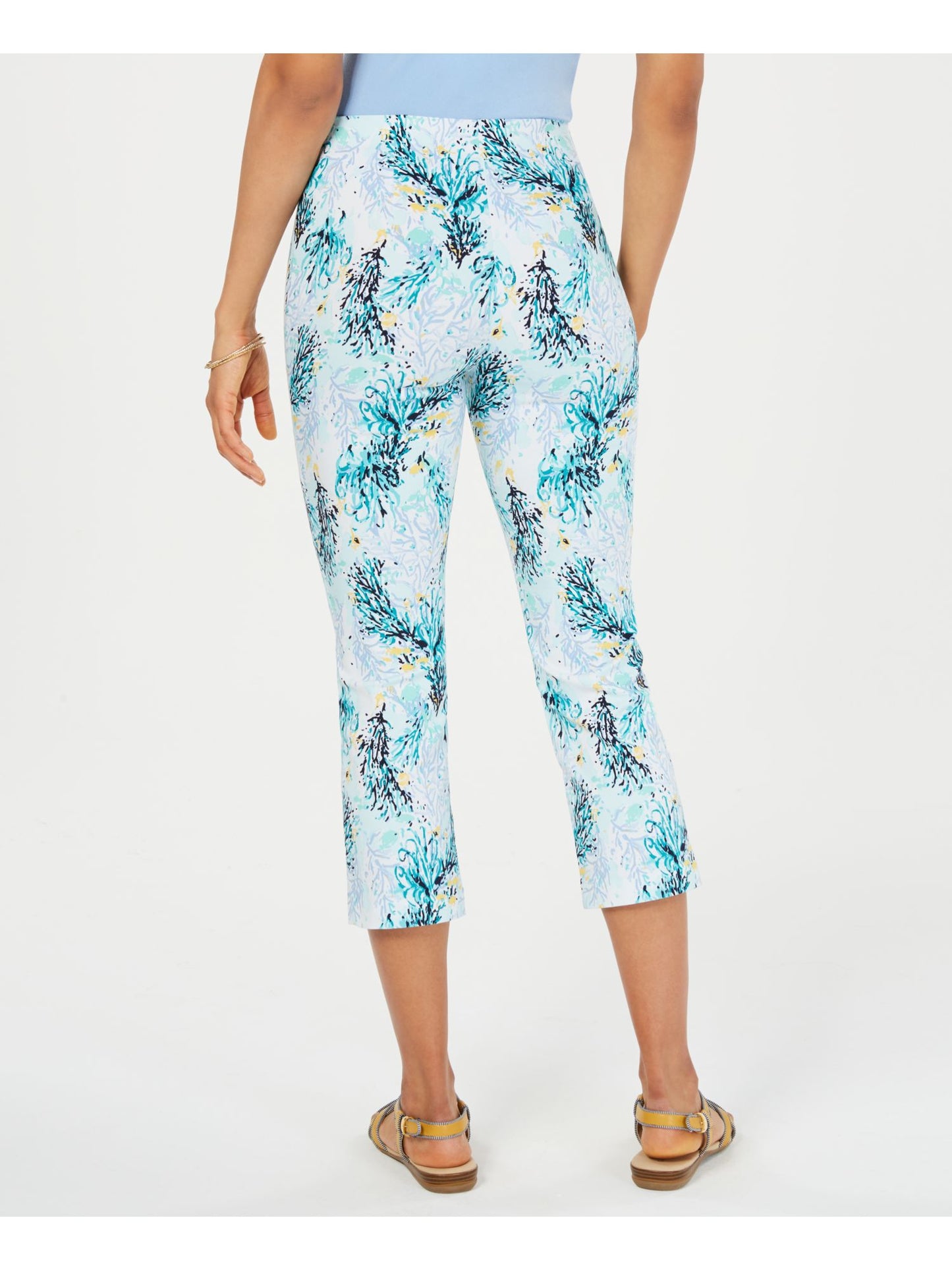 Calça Capri Estampada Feminina Charter Club Azul Tamanho 2 Petite